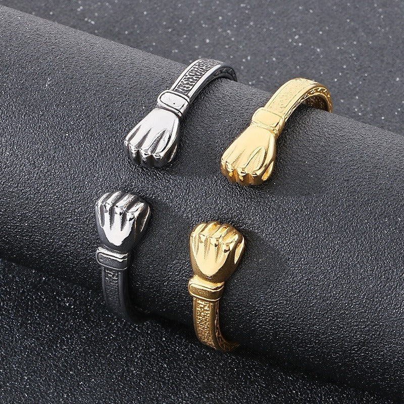 Kemstone Titanium Steel Boxing Fist Cuff Bracelet for Men – Vintage Power KB184795-KJX
