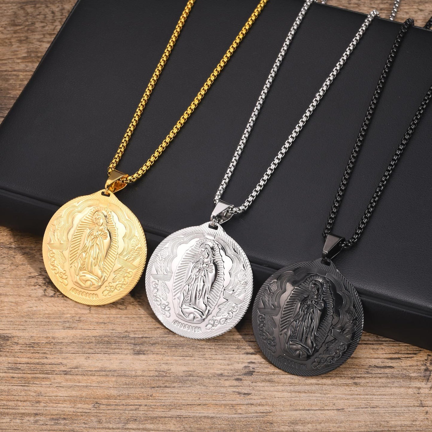 Kemstone Stainless Steel Medallion Necklace for Men Vintage Coin Pendant PN-777