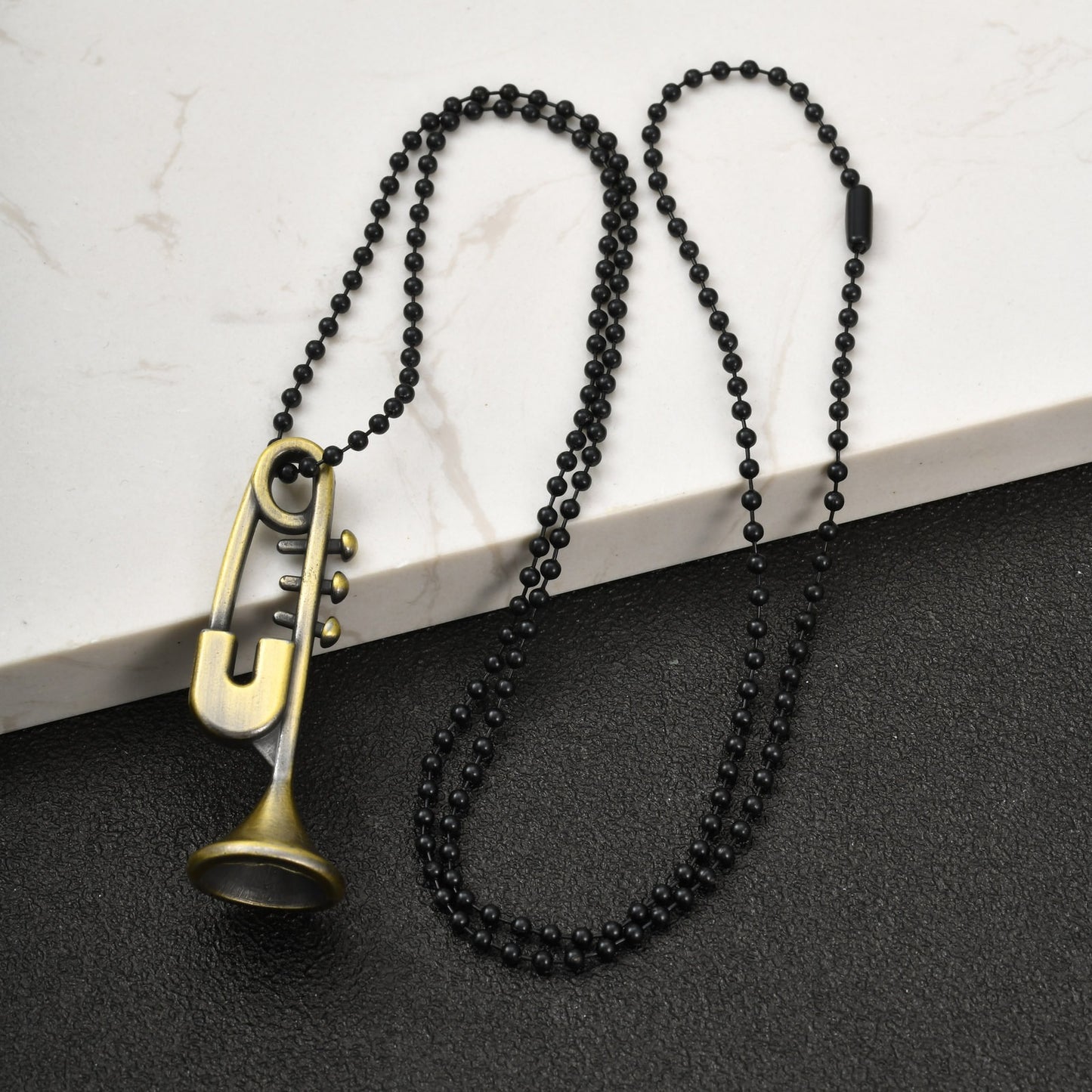 Kemstone Trumpet Pendant Necklace for Men Hip Hop Streetwear Copper NC-3029