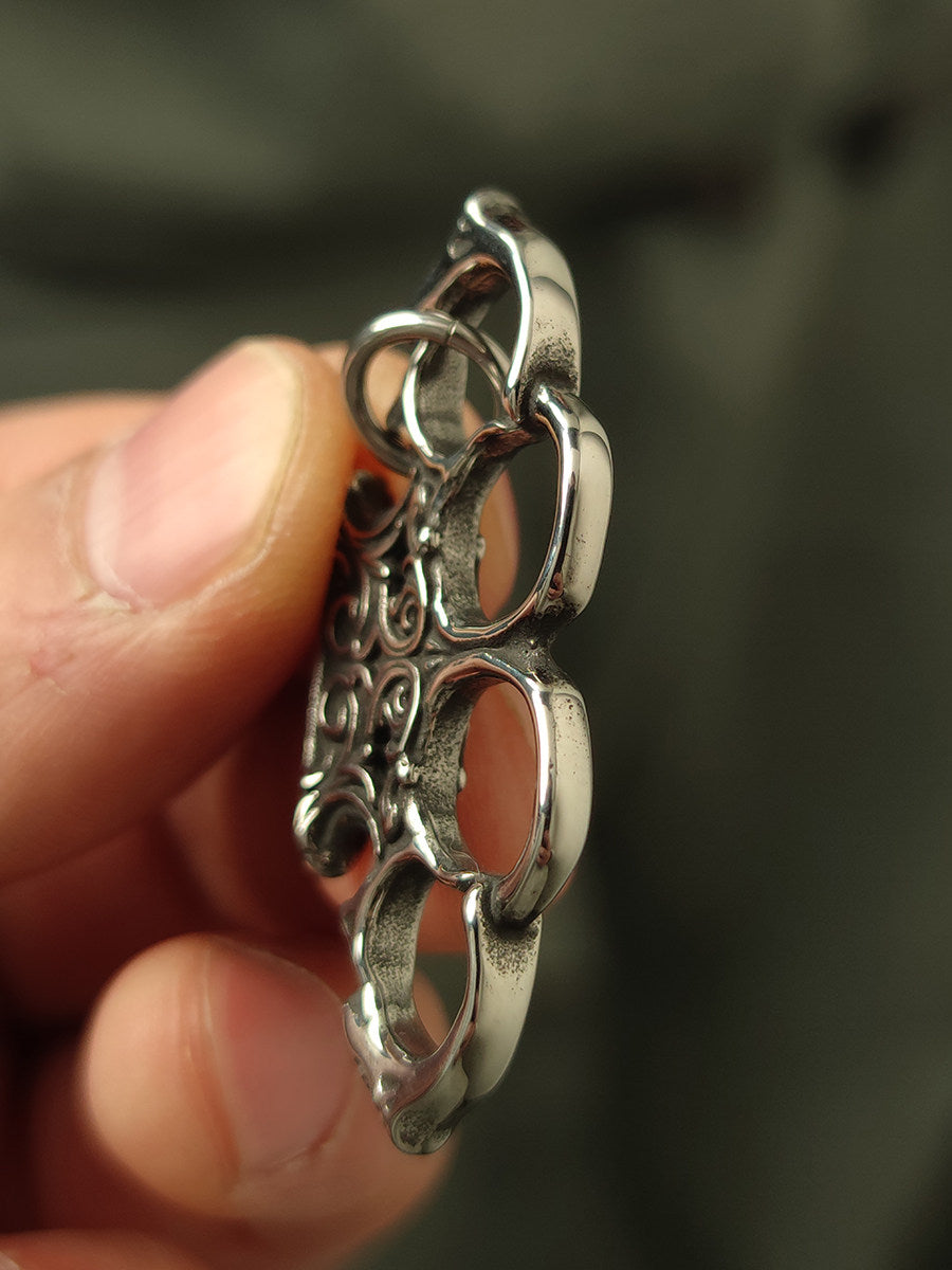 Kemstone Industrial Pendant Necklace Titanium Steel Biker Style for Men NW-YXTH303
