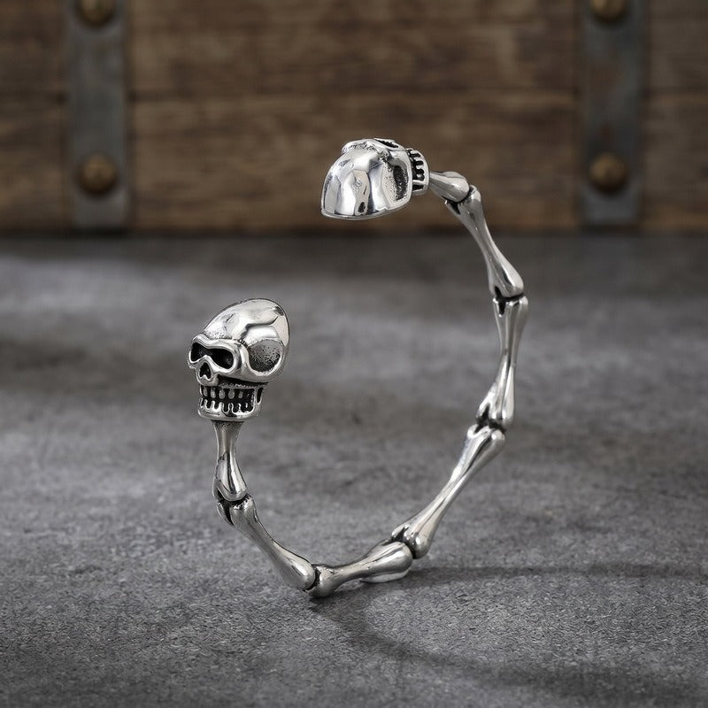Kemston Snake Head Cuff Bracelet for Men Titanium Steel Bamboo Link Gothic KB214278-LU