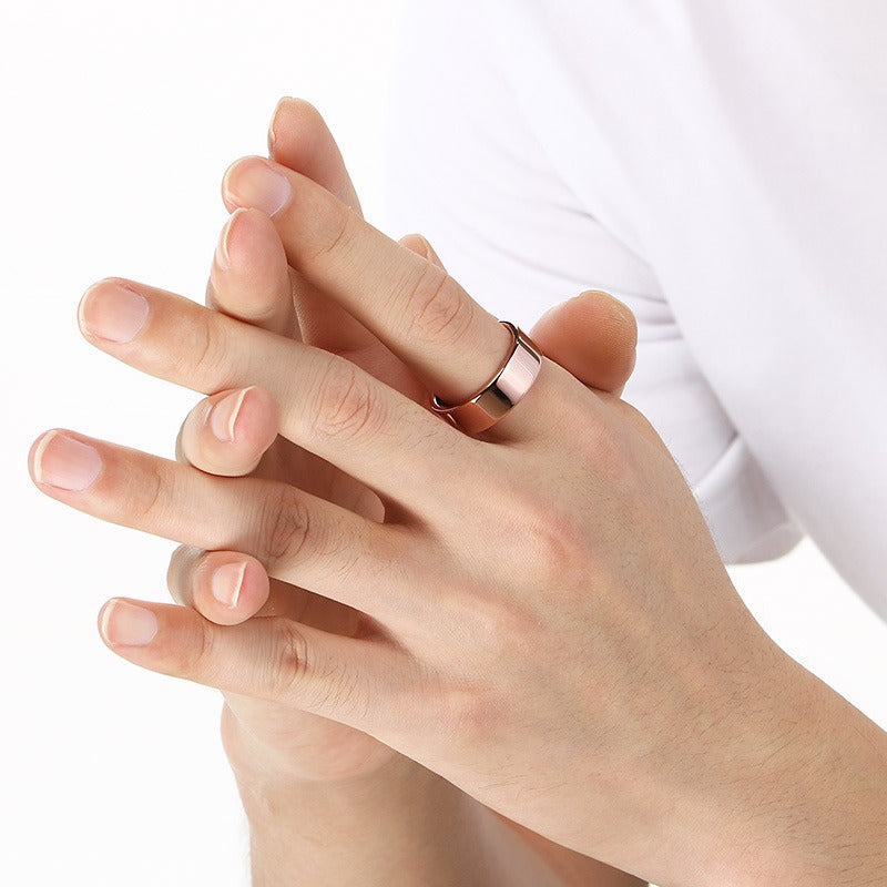 Kemstone Men’s Tungsten Steel Ring – 8mm Polished Minimalist Band KR114256-TS