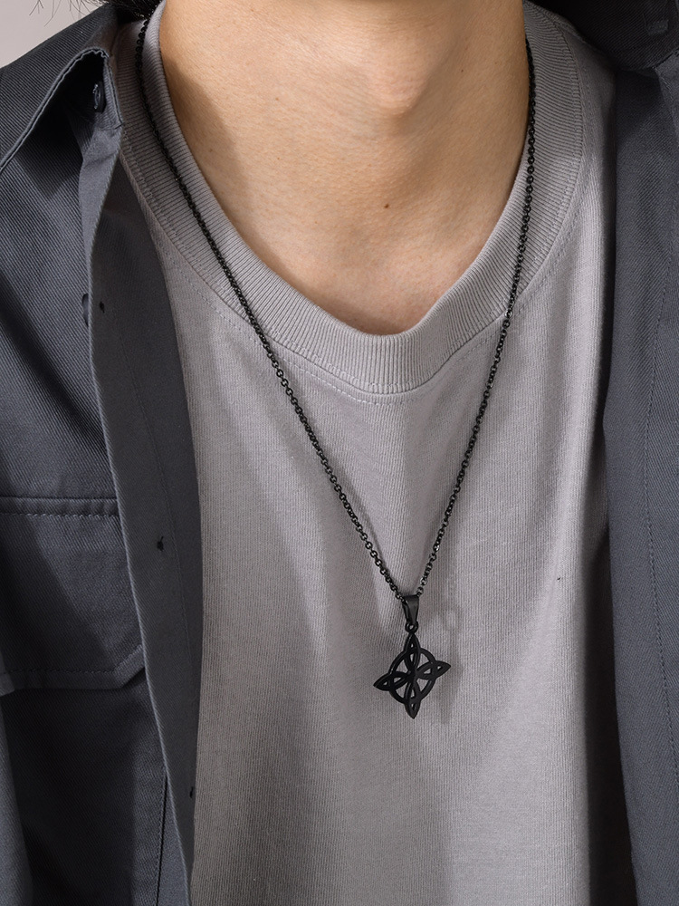 Kemstone Stainless Steel Celtic Knot Pendant Necklace for Men PN-1711