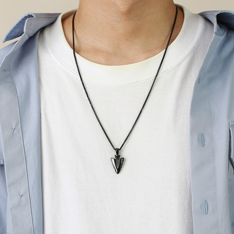 Kemstone Stainless Steel Arrow Pendant Necklace for Men PN-1663