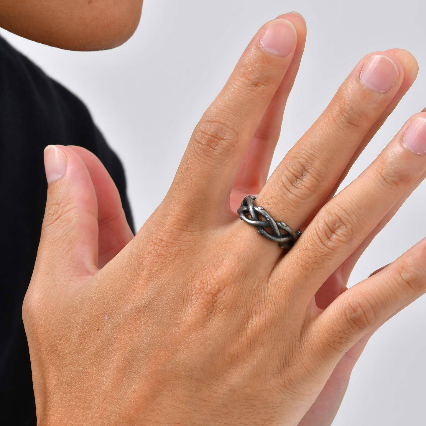 Kemstone Stainless Steel Vine Ring for Men – Thorn Openwork RC-638