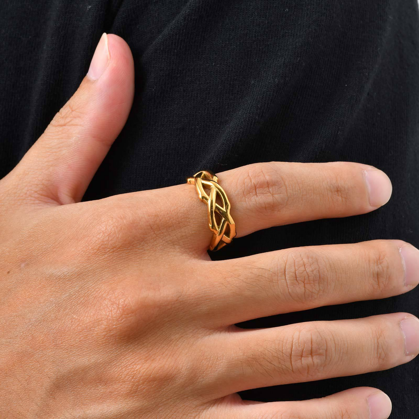 Kemstone Stainless Steel Vine Ring for Men – Thorn Openwork RC-638