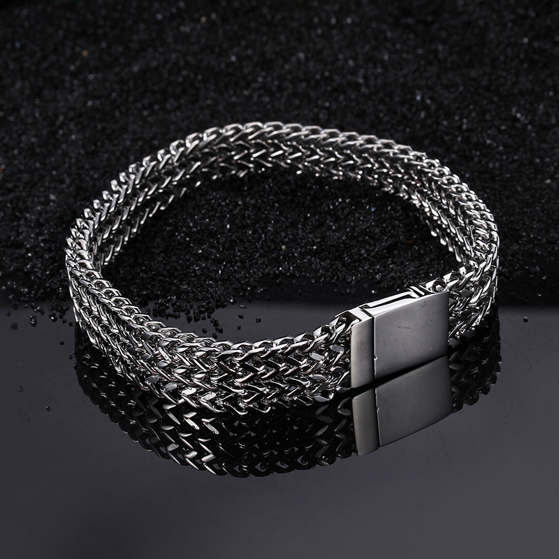 Kemstone Titanium Steel Dragon Bone Chain Bracelet for Men KB69699-BD