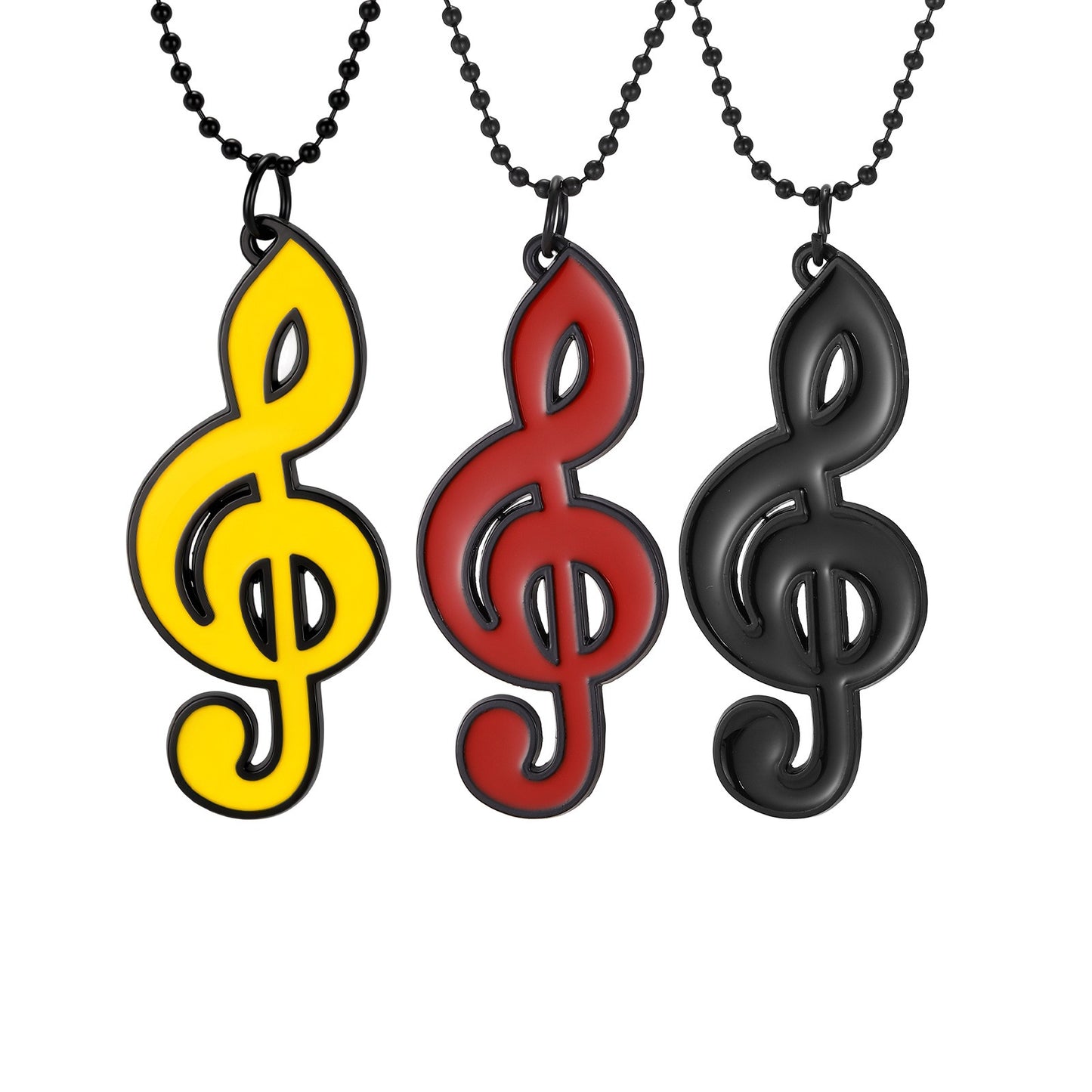 Kemstone Treble Clef Pendant Necklace for Men Colorful Music Note Charm NC-3023