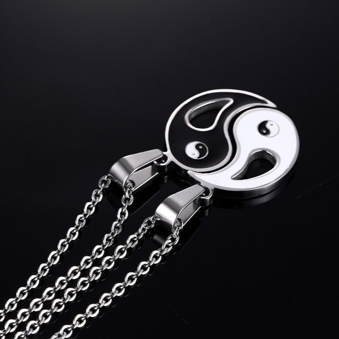 Kemstone Stainless Steel Yin Yang Couple Necklace Set CN-063